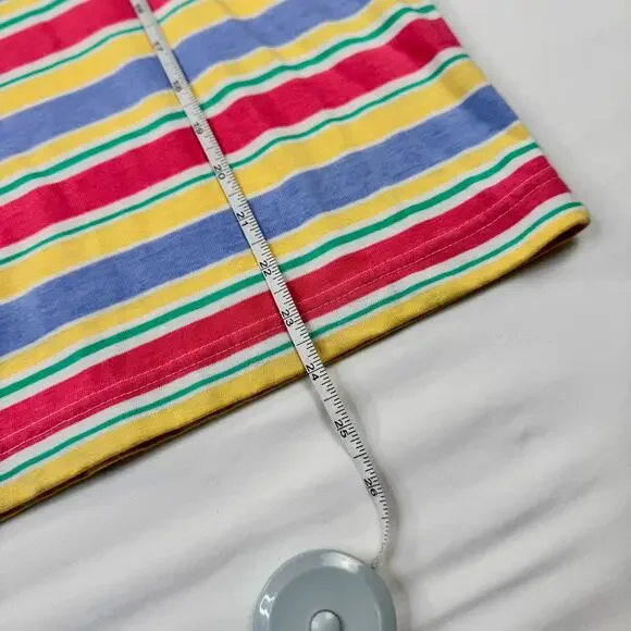 Jaclyn Smith Sport Multicolor Striped Tee Women’s Large 90s Skate Whimsy VTG - Picture 6 of 11